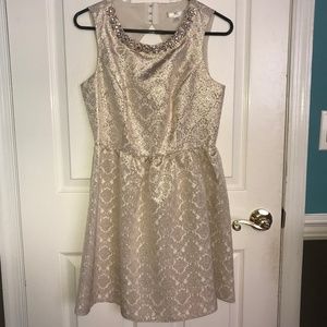 Gold Foil Detailed Cocktail Dress